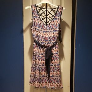 Lace Back Summer Dress with Tie Waist